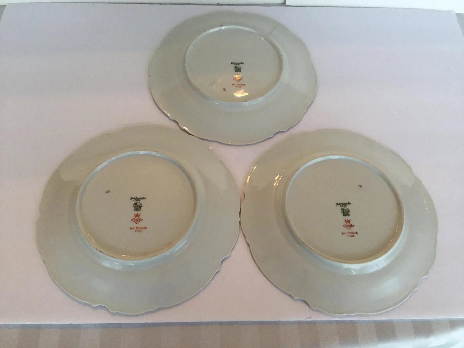 1950s Bavarian China Plates - Set of 3 - 10
