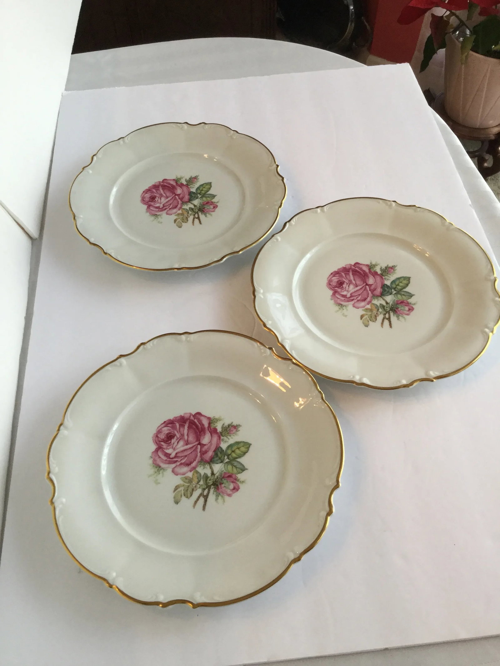 1950s Bavarian China Plates - Set of 3 - 5