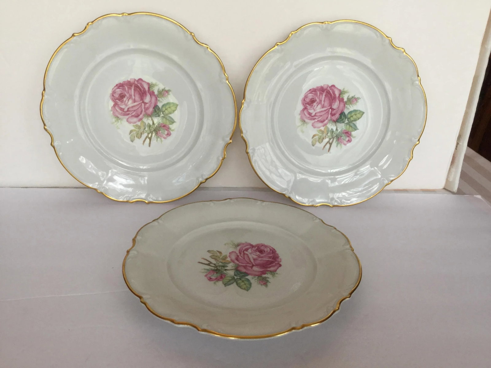 1950s Bavarian China Plates - Set of 3 - 6