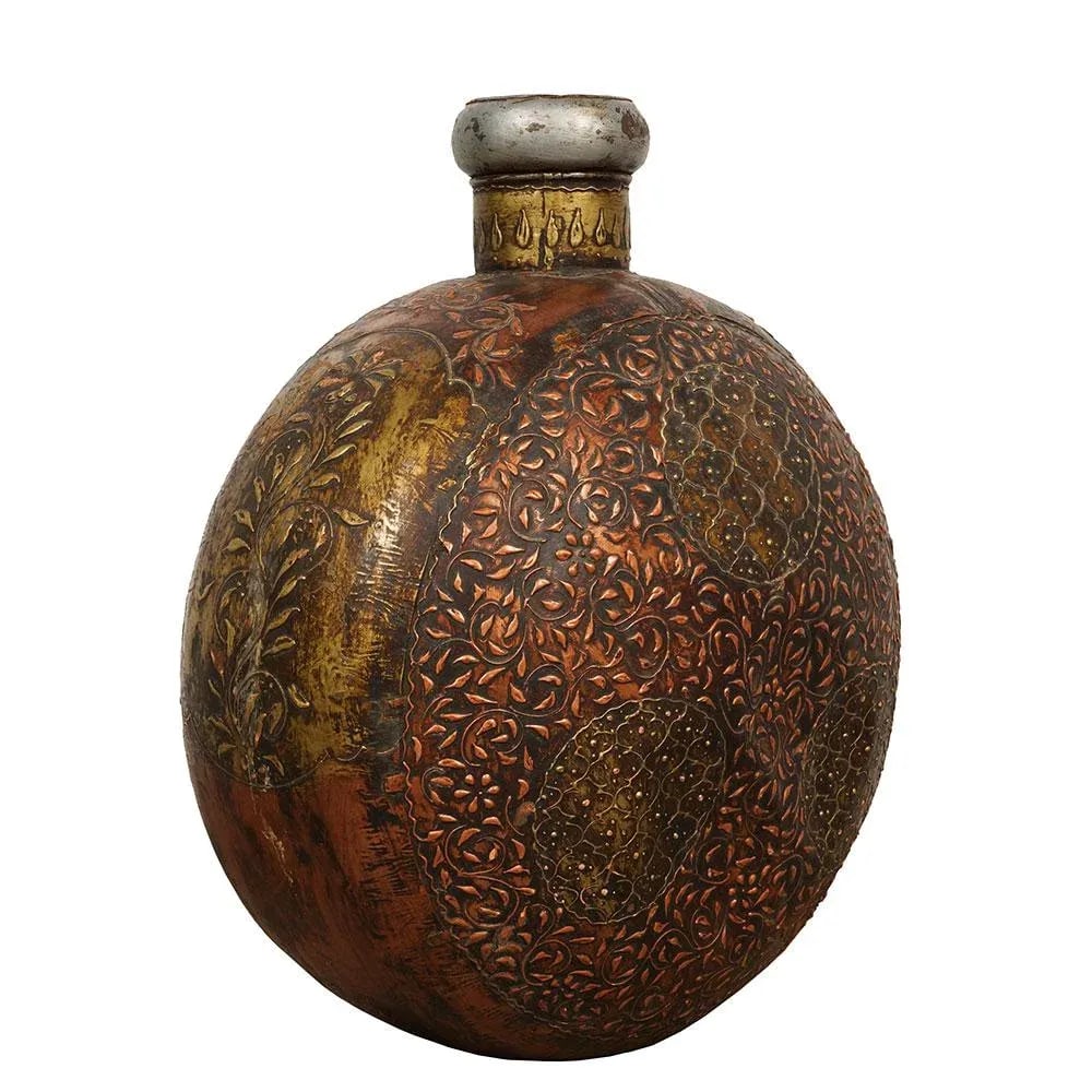 Antique Tibetan Handcraft Copper Tin Container - 4