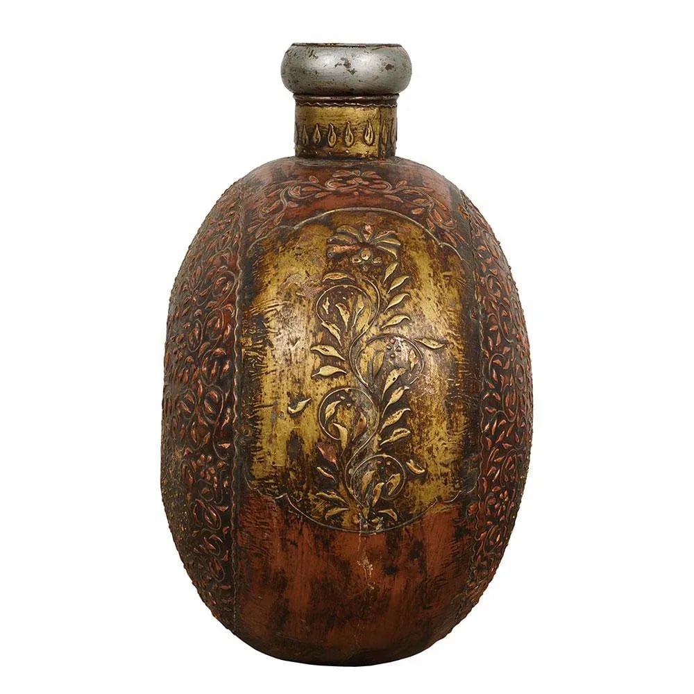 Antique Tibetan Handcraft Copper Tin Container - 5