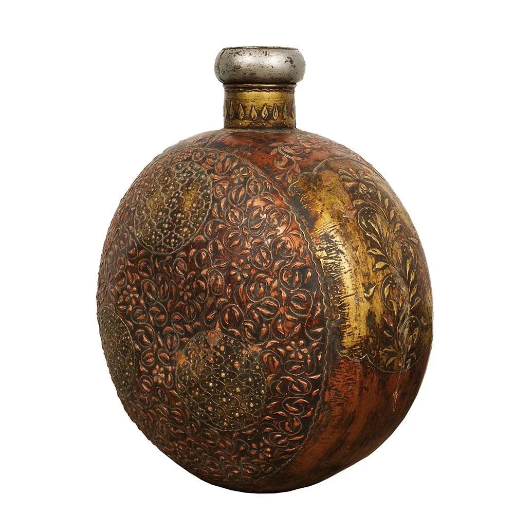 Antique Tibetan Handcraft Copper Tin Container - 6