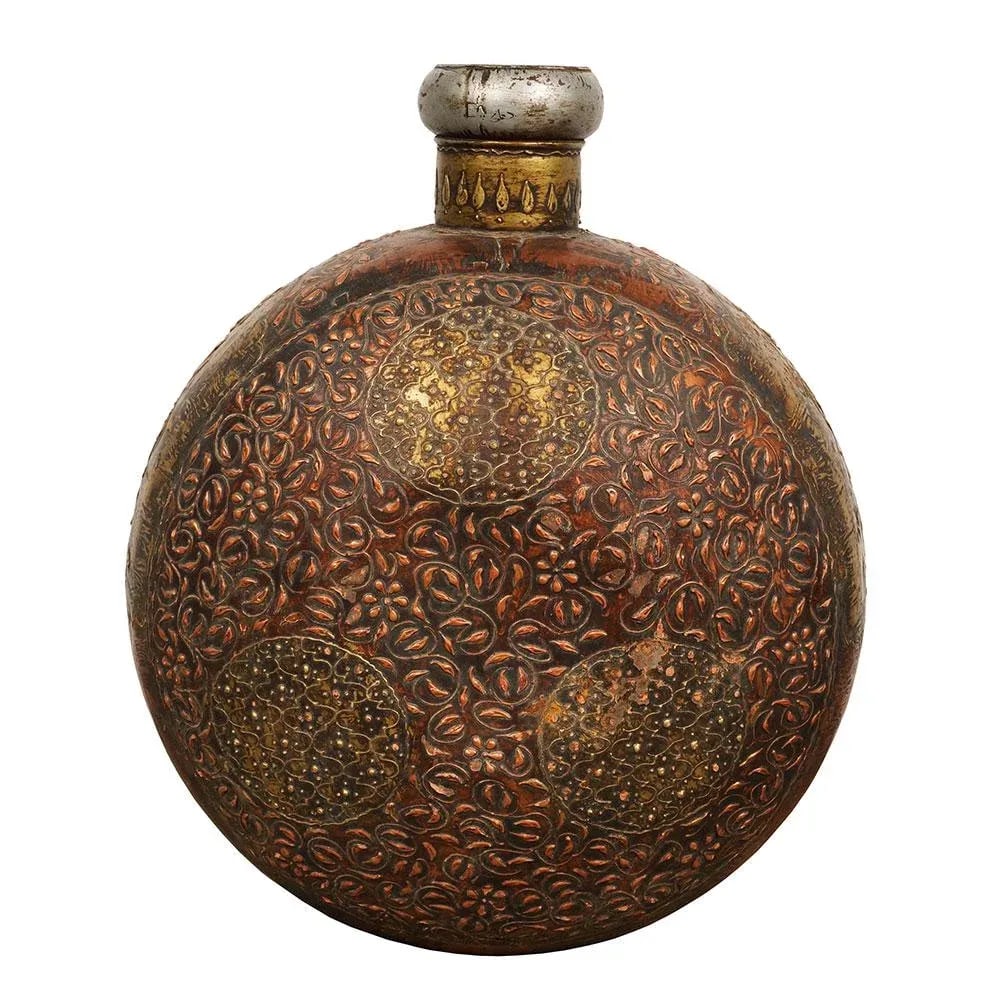 Antique Tibetan Handcraft Copper Tin Container - 7