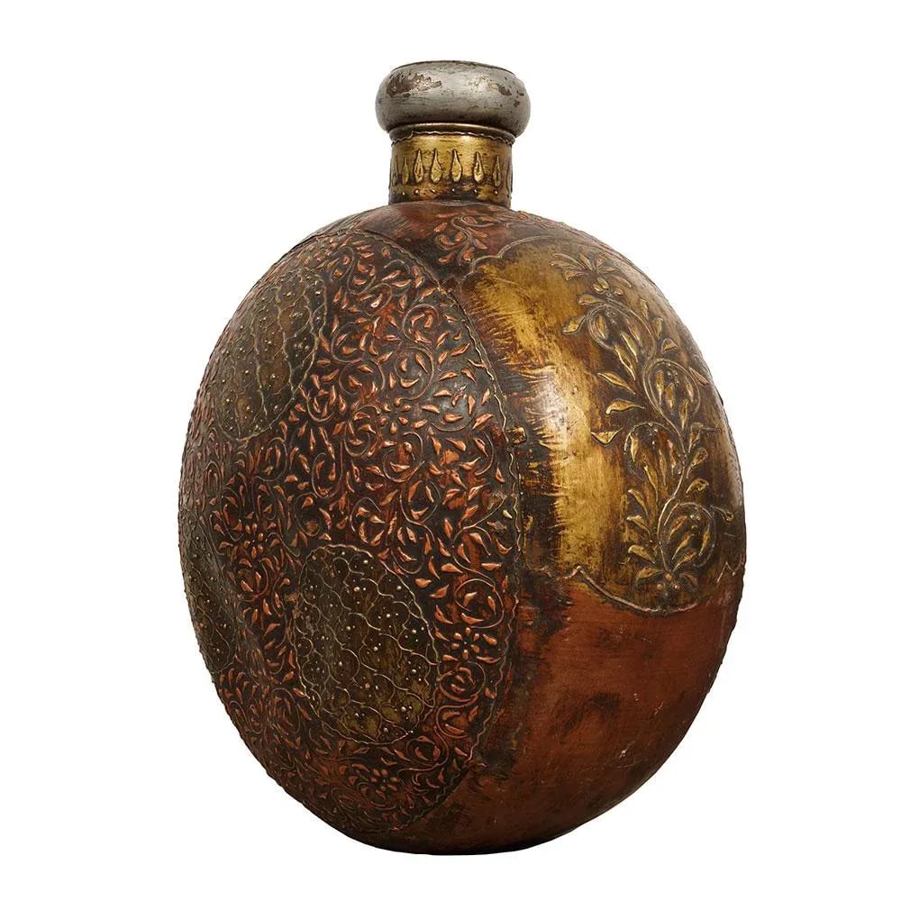 Antique Tibetan Handcraft Copper Tin Container - 8
