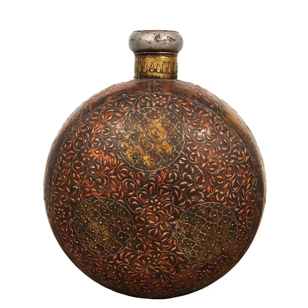 Antique Tibetan Handcraft Copper Tin Container - 9