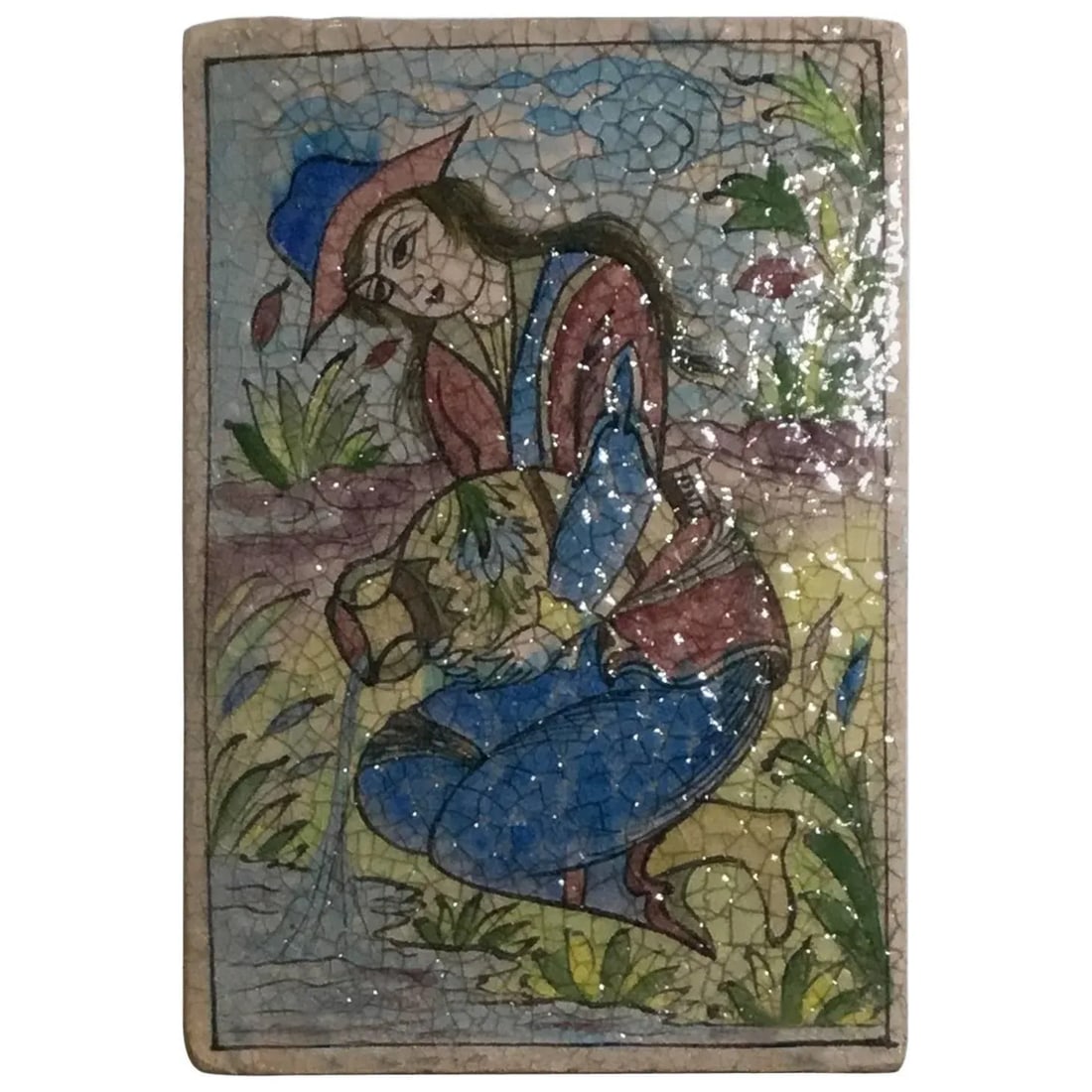 Vintage Persian Ceramic Tile - 10