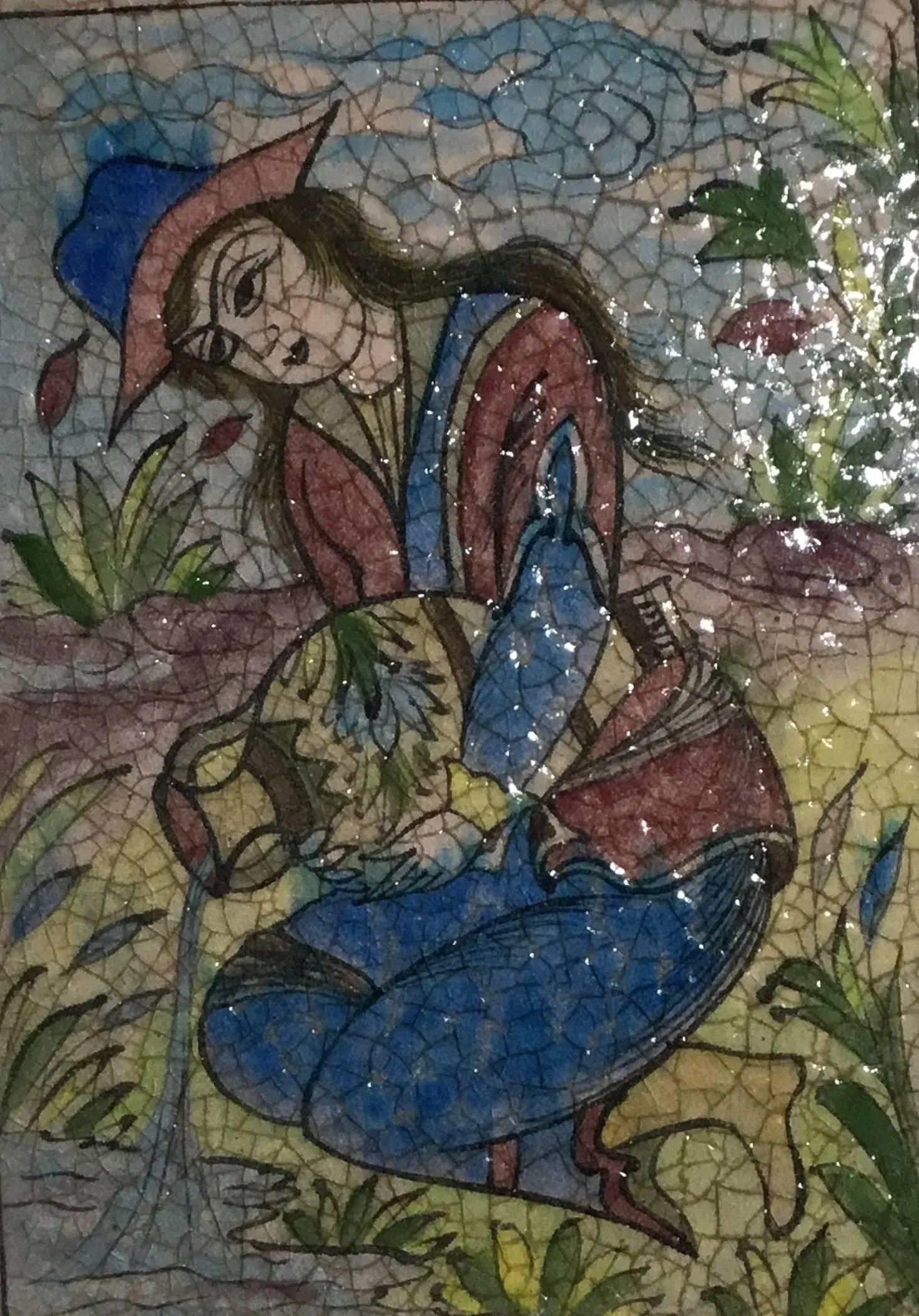 Vintage Persian Ceramic Tile - 3