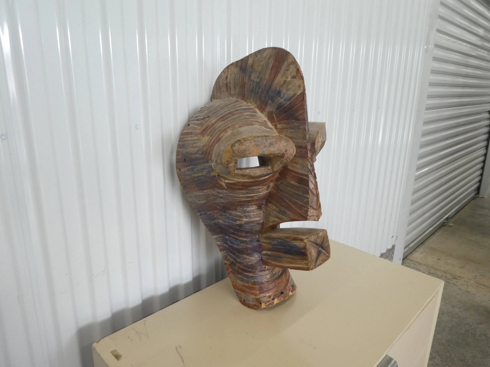 African Songye Mid Century Hand Carved Wooden Tribal Mask - 3