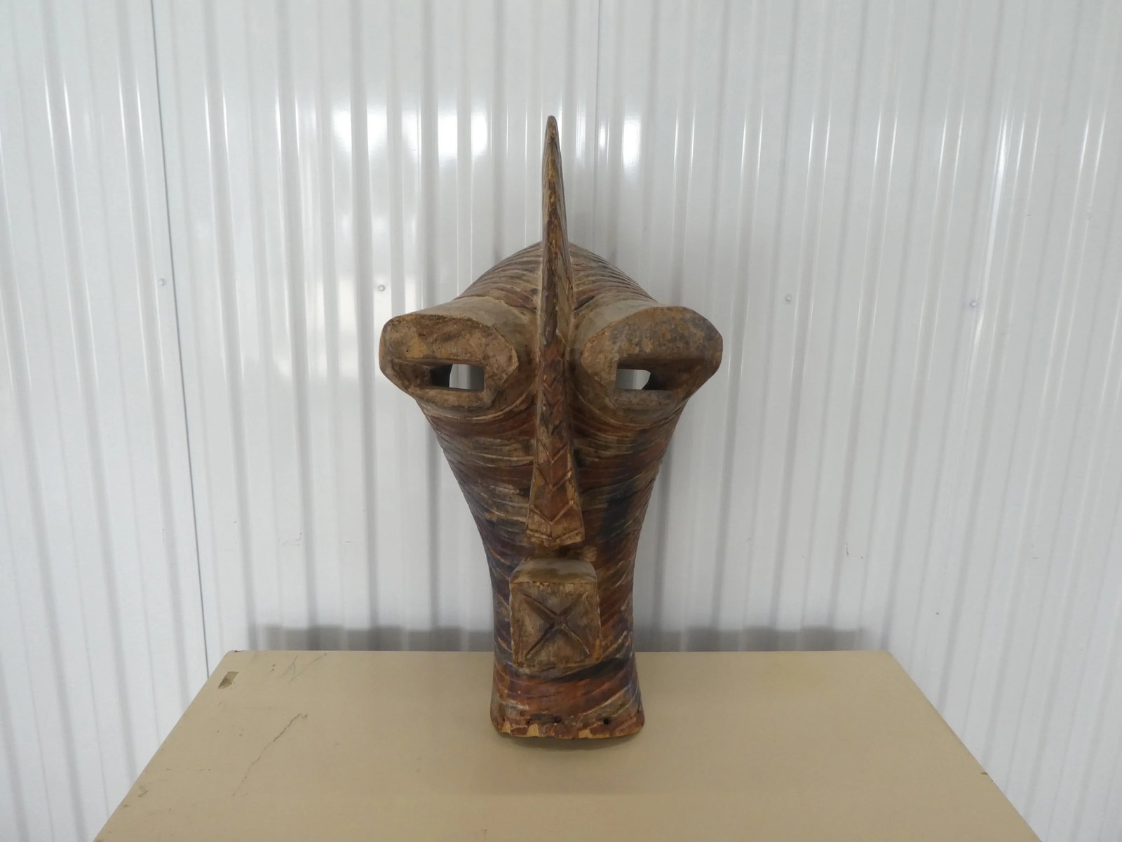 African Songye Mid Century Hand Carved Wooden Tribal Mask - 4