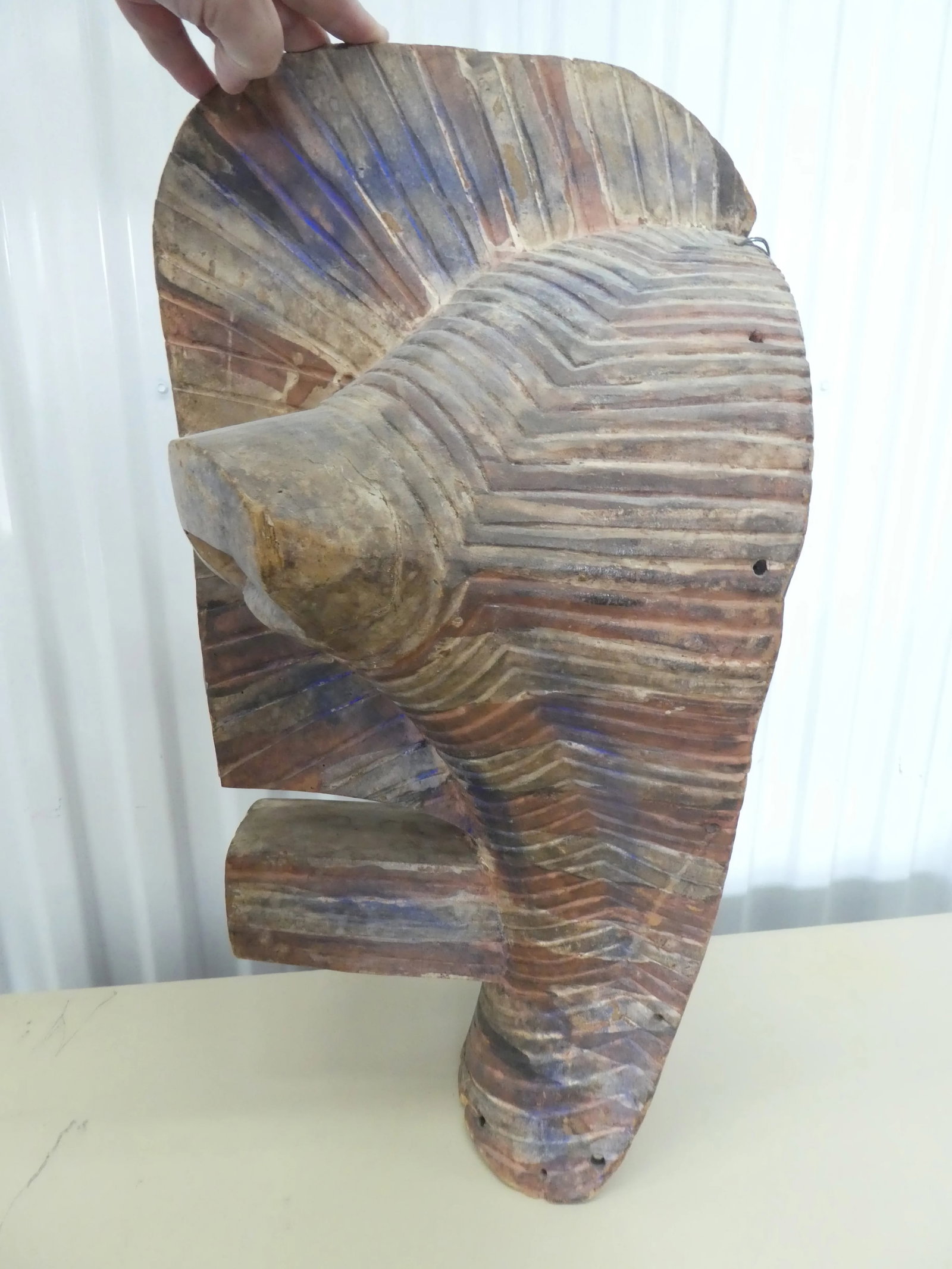 African Songye Mid Century Hand Carved Wooden Tribal Mask - 8