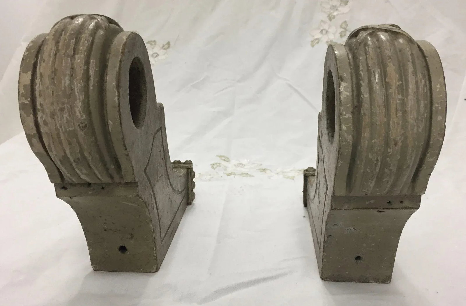 19th Century French Painted and Carved Brackets - a Pair - 6