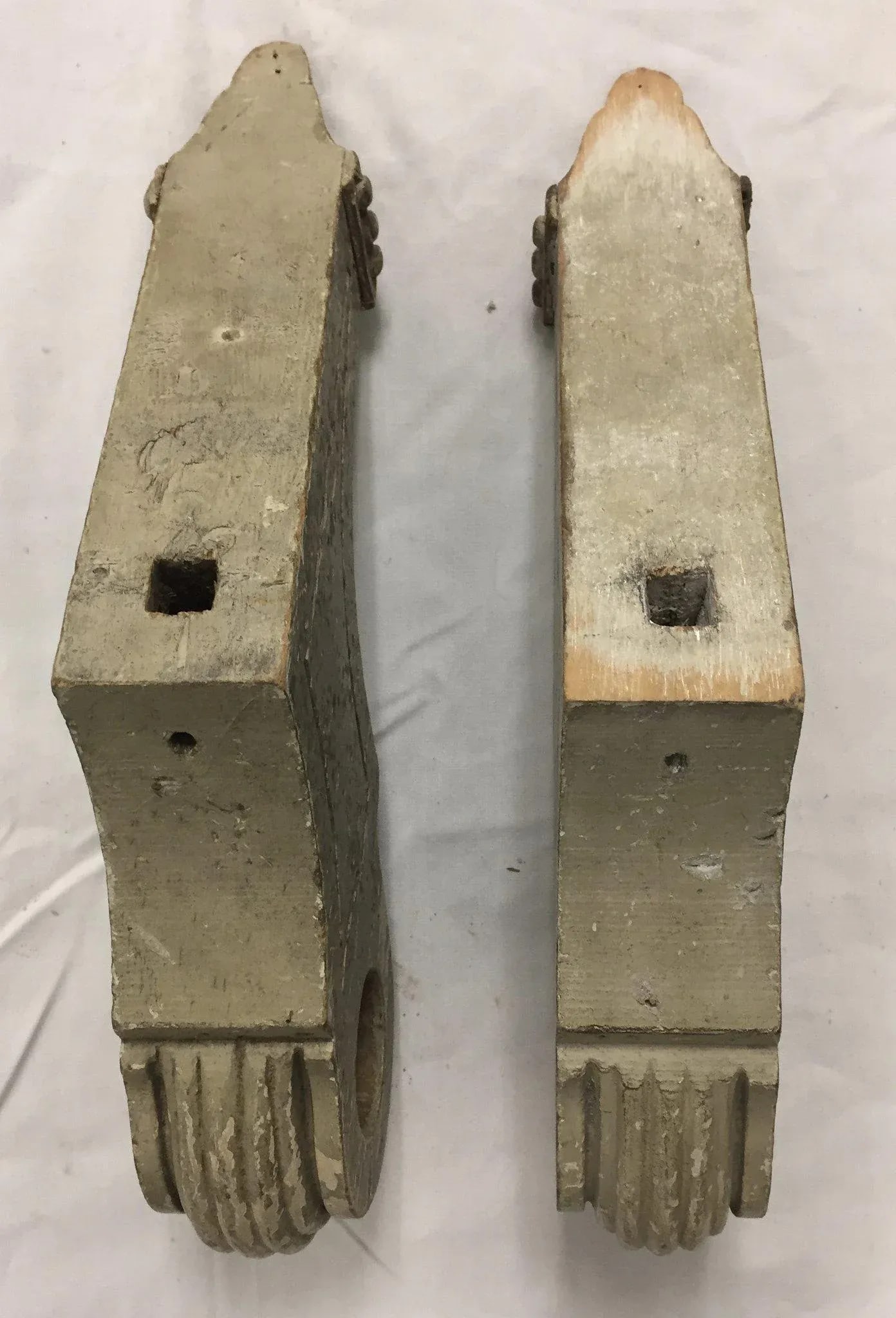 19th Century French Painted and Carved Brackets - a Pair - 8
