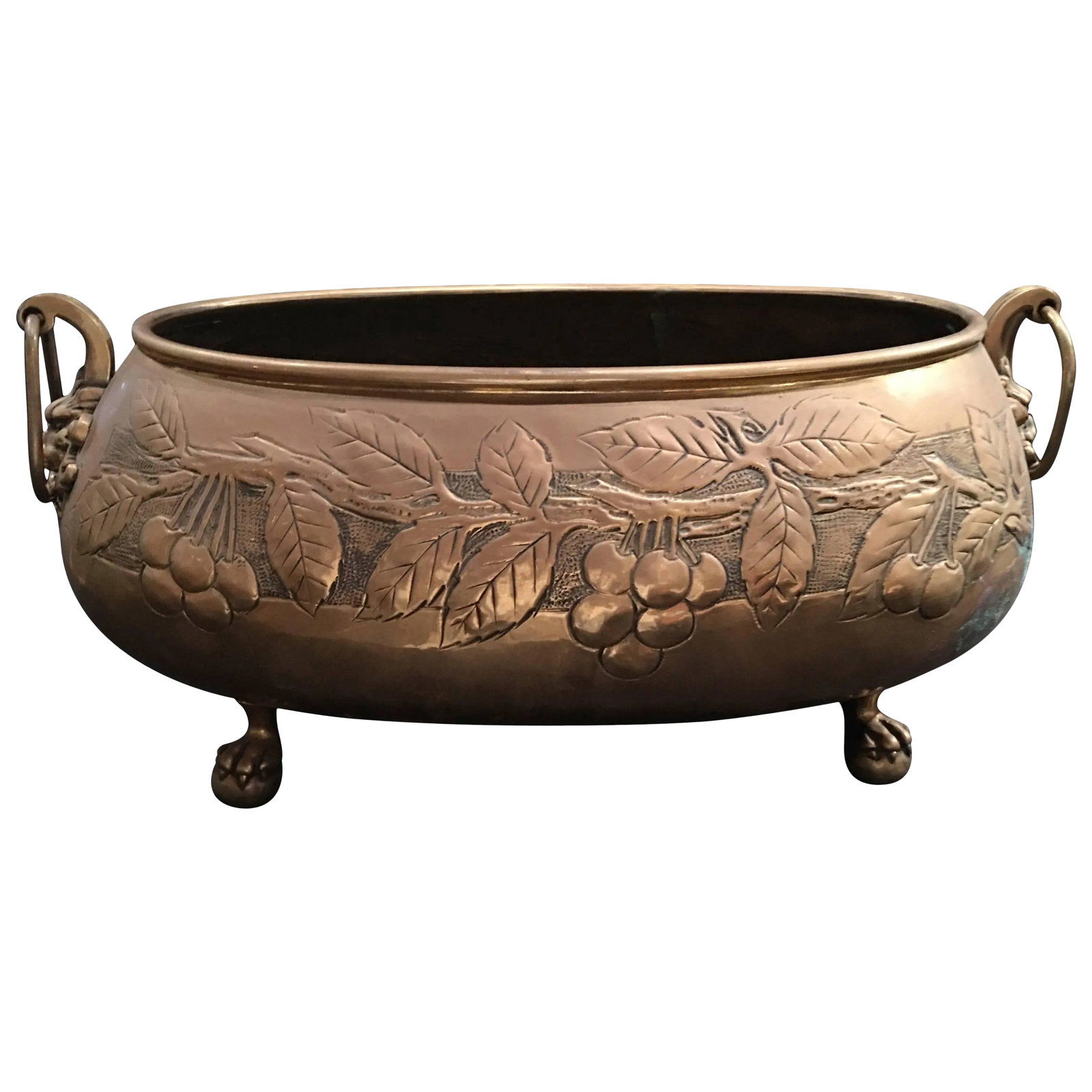 French Oval Jardiniere or Planter Ball and Claw Feet, 19th Century: French oval jardiniere or planter ball and claw feet, 19th century. Condition: Alterations: Unknown Imperfections: Some Imperfections Condition Notes: Excellent Wear consistent with age and use. Mater