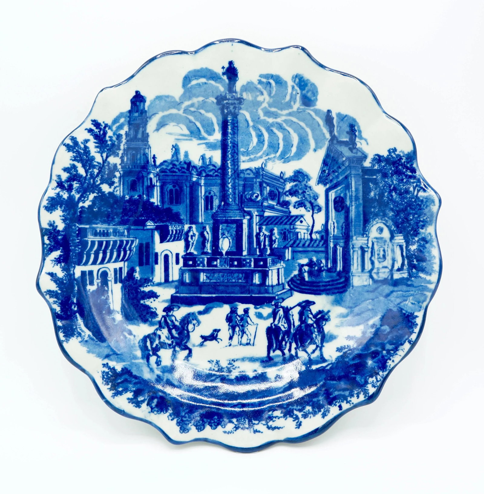 Late 19th Century Ironstone Blue and White Town Scene Plate - 10