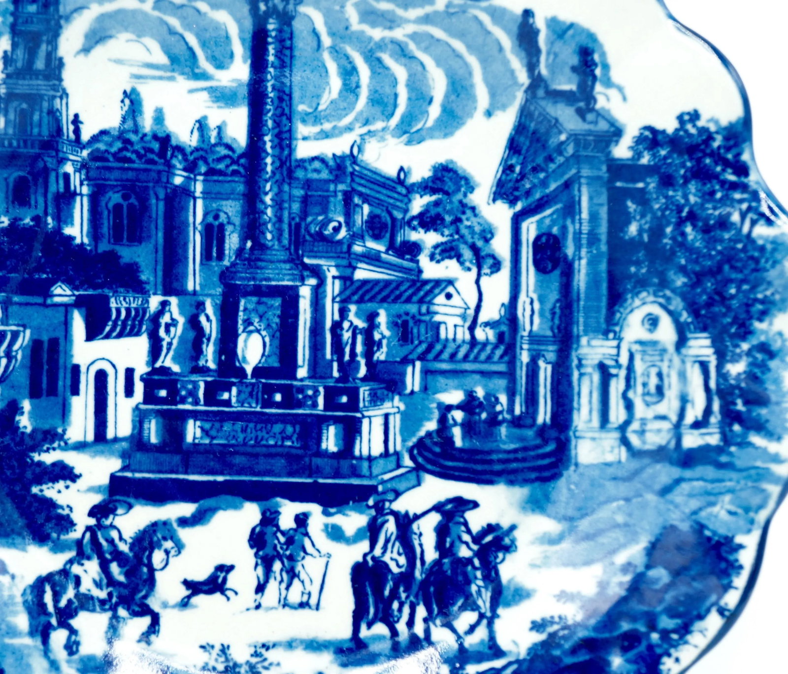 Late 19th Century Ironstone Blue and White Town Scene Plate - 3
