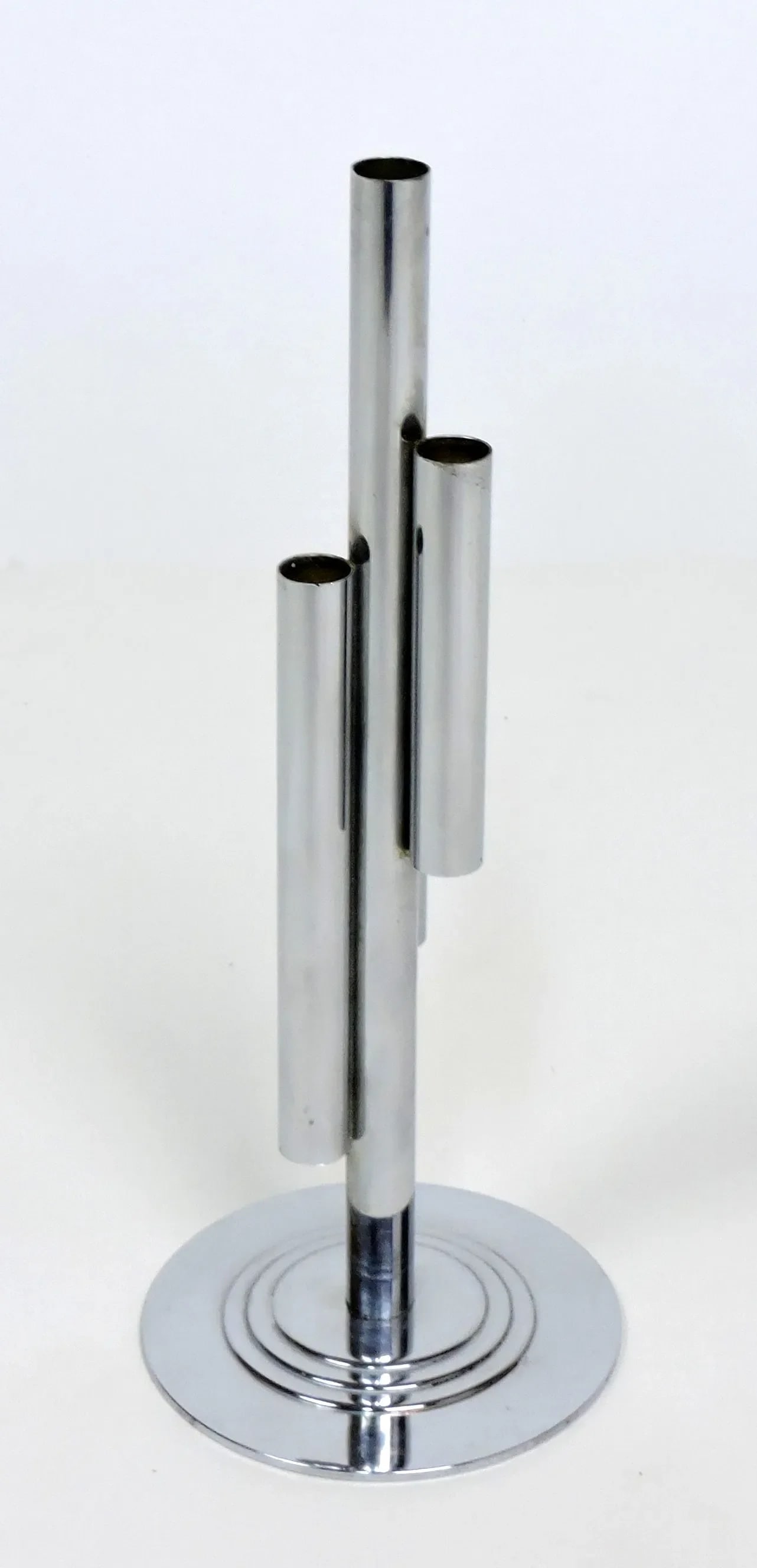 1930s Art Deco Chase Tubular Chrome Bud Vase by Ruth & William Gerth - 3