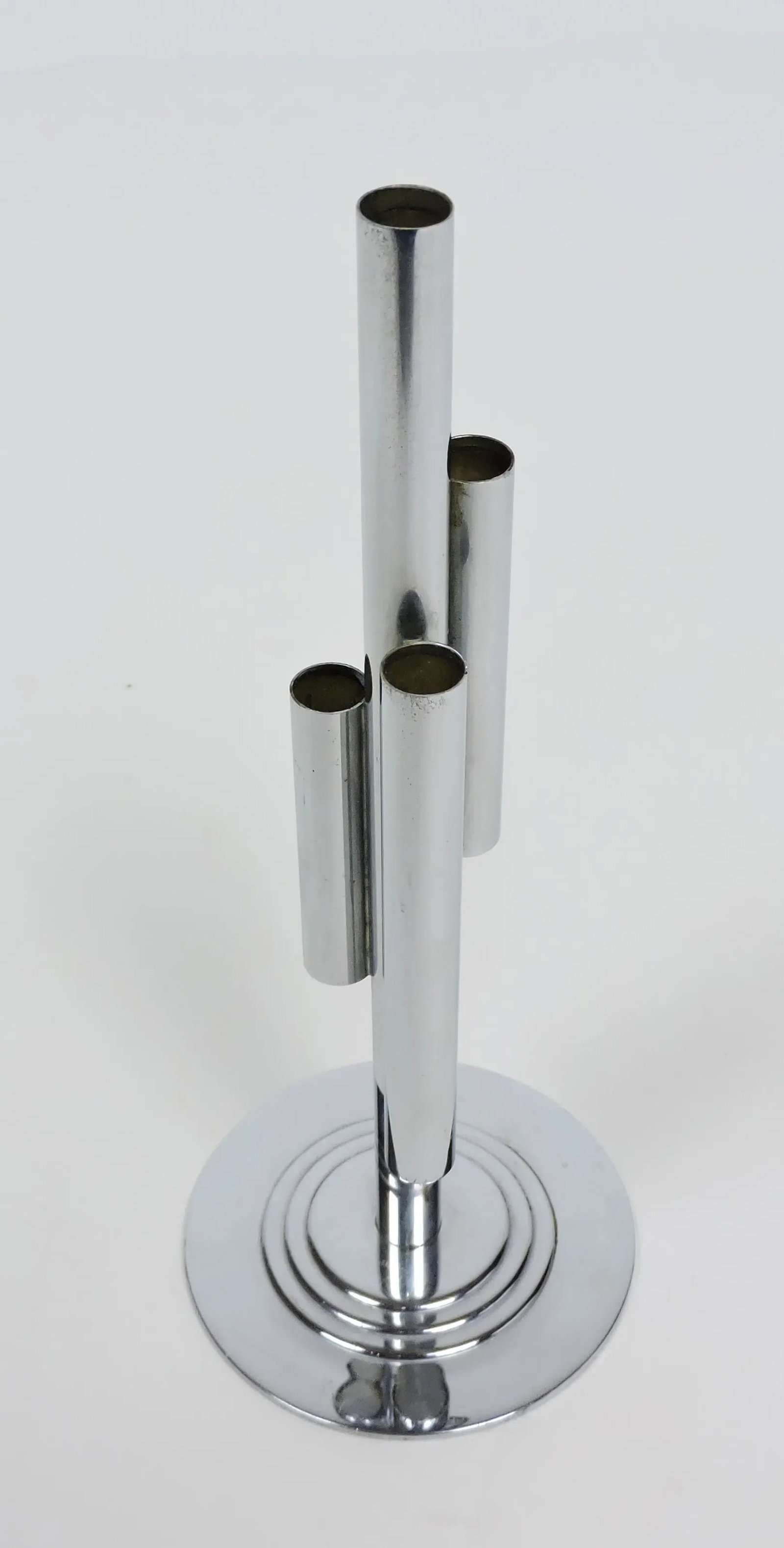 1930s Art Deco Chase Tubular Chrome Bud Vase by Ruth & William Gerth - 8