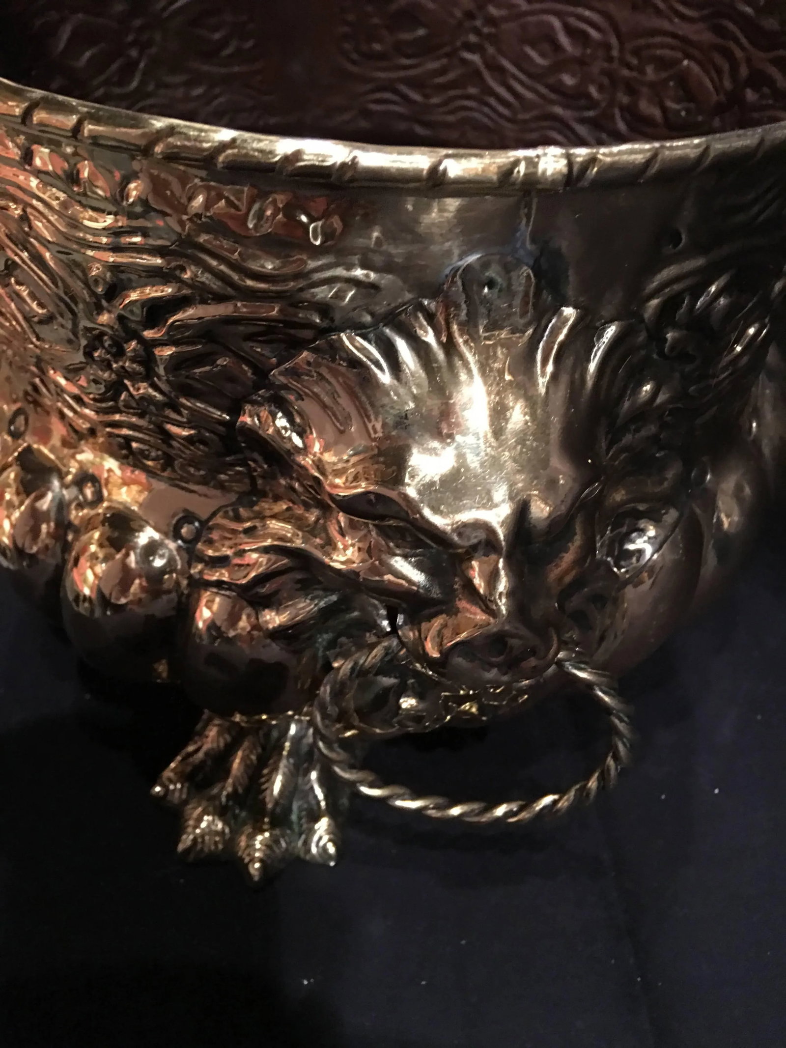 French Polished Brass Round Jardiniere or Planter, 19th Century - 4
