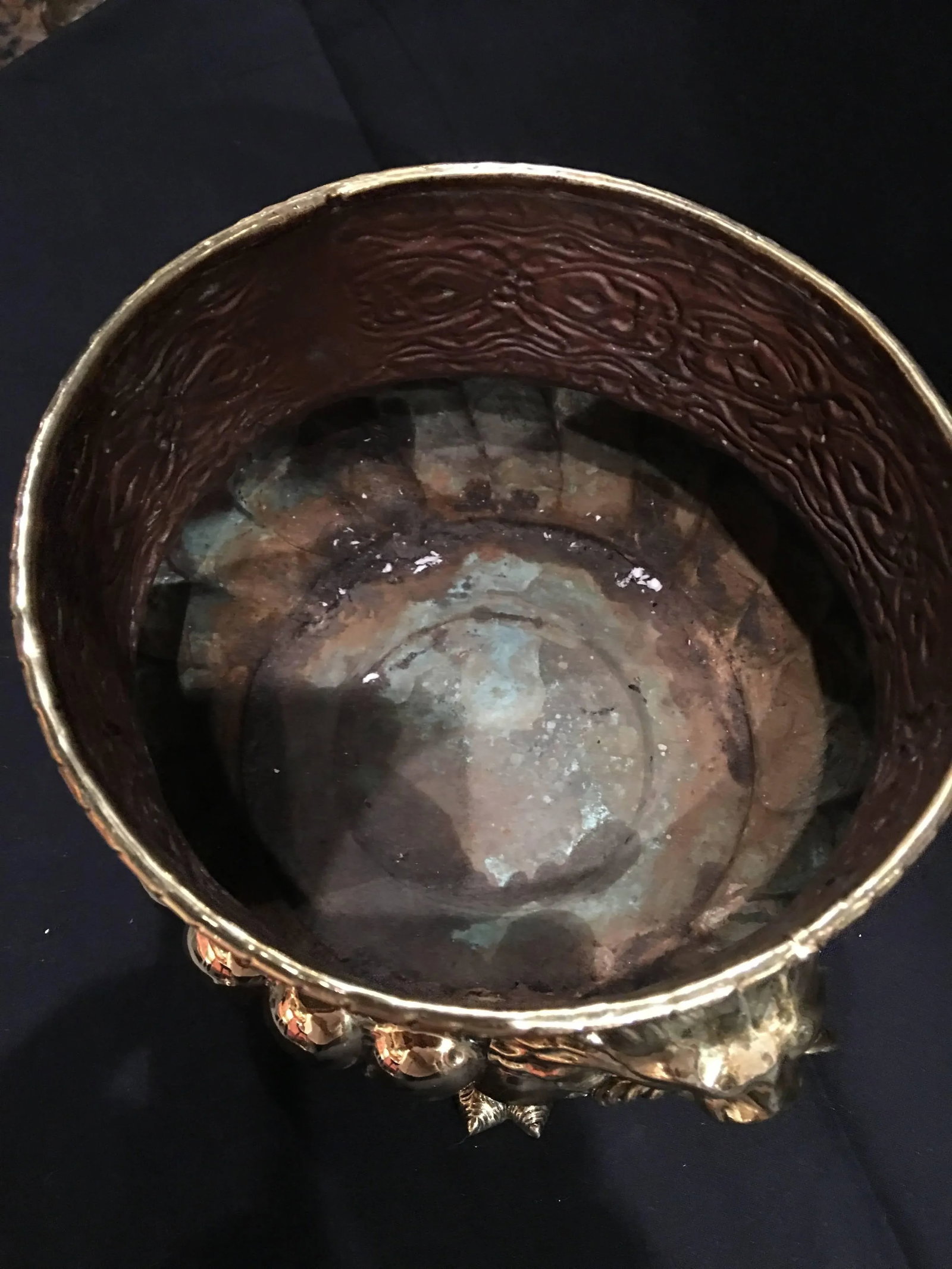 French Polished Brass Round Jardiniere or Planter, 19th Century - 5
