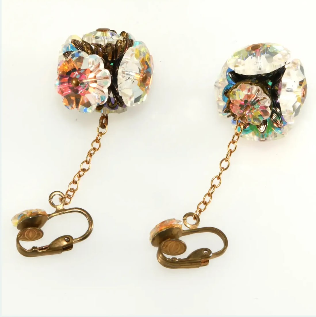 Vintage Drop Earrings Margarita Rhinestones - 2 Pieces - 2