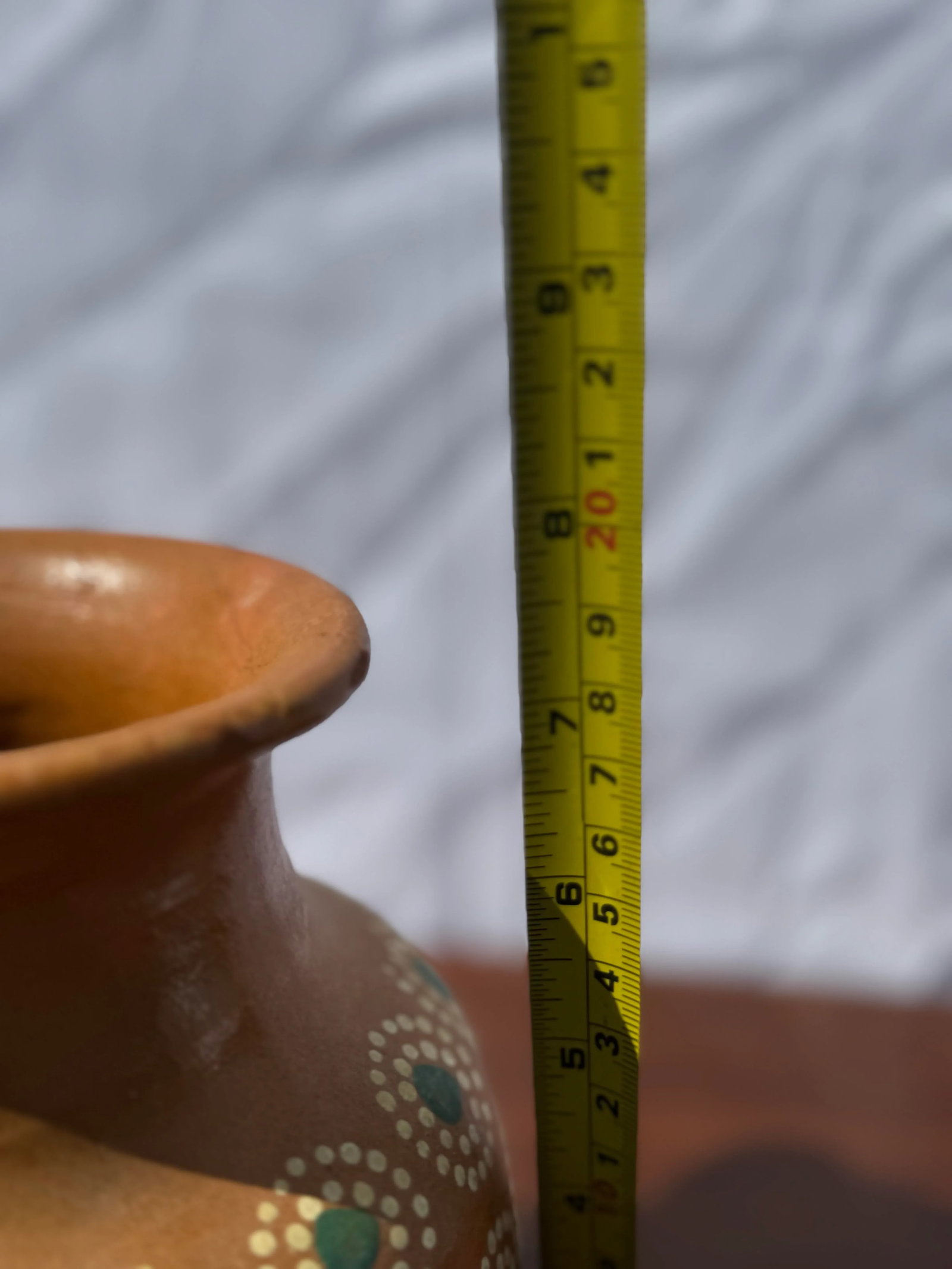 Vintage Painted Terracotta Pitcher From Mexico - 5