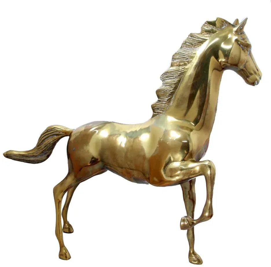 1970s Vintage Brass Horse - 3