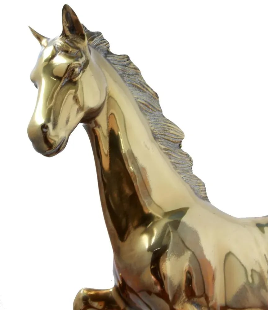 1970s Vintage Brass Horse - 5