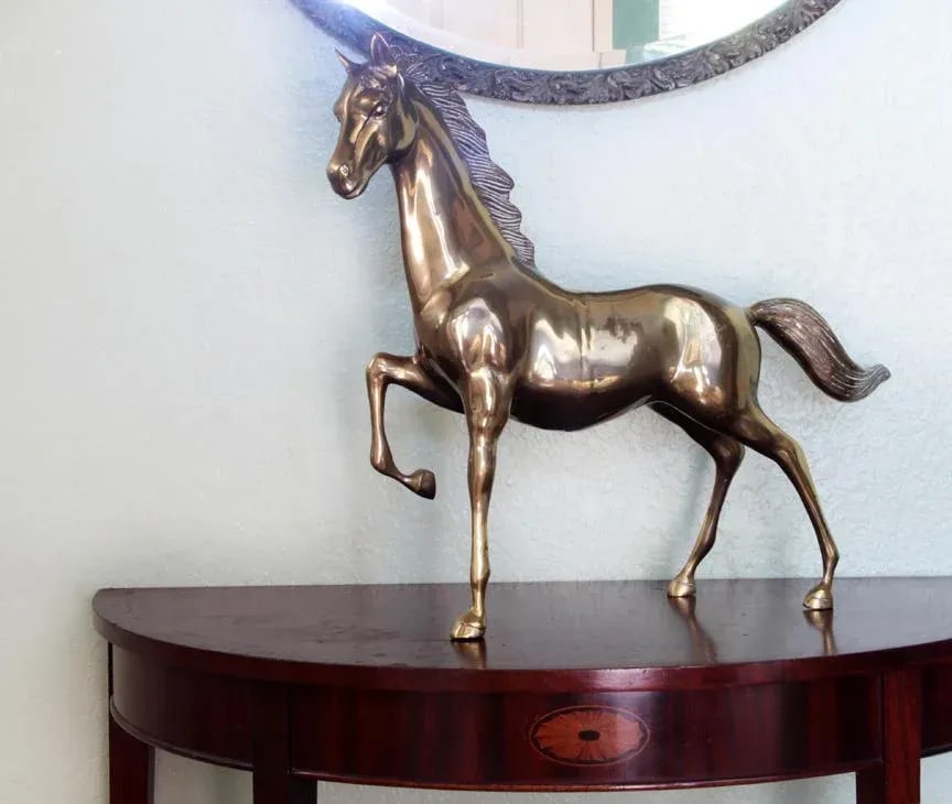 1970s Vintage Brass Horse - 7