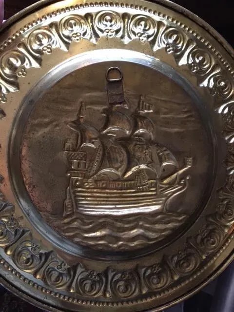 Mid Century Brass Nautical Wall Plaque - 3