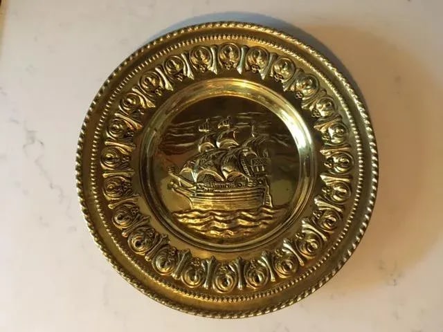 Mid Century Brass Nautical Wall Plaque - 6