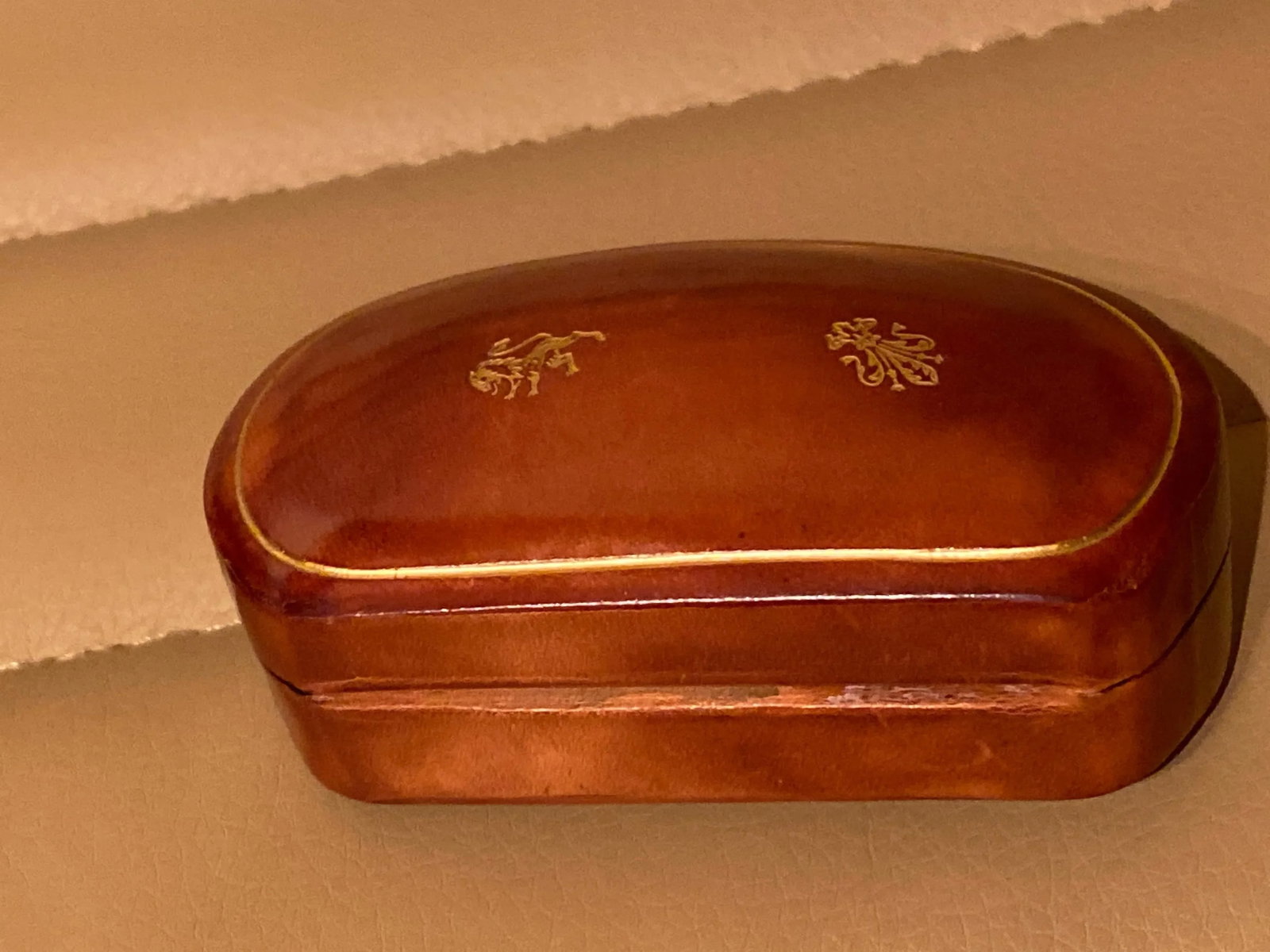 Vintage Handmade Leather Small Trinket Box Made in Firenze Italy - 10