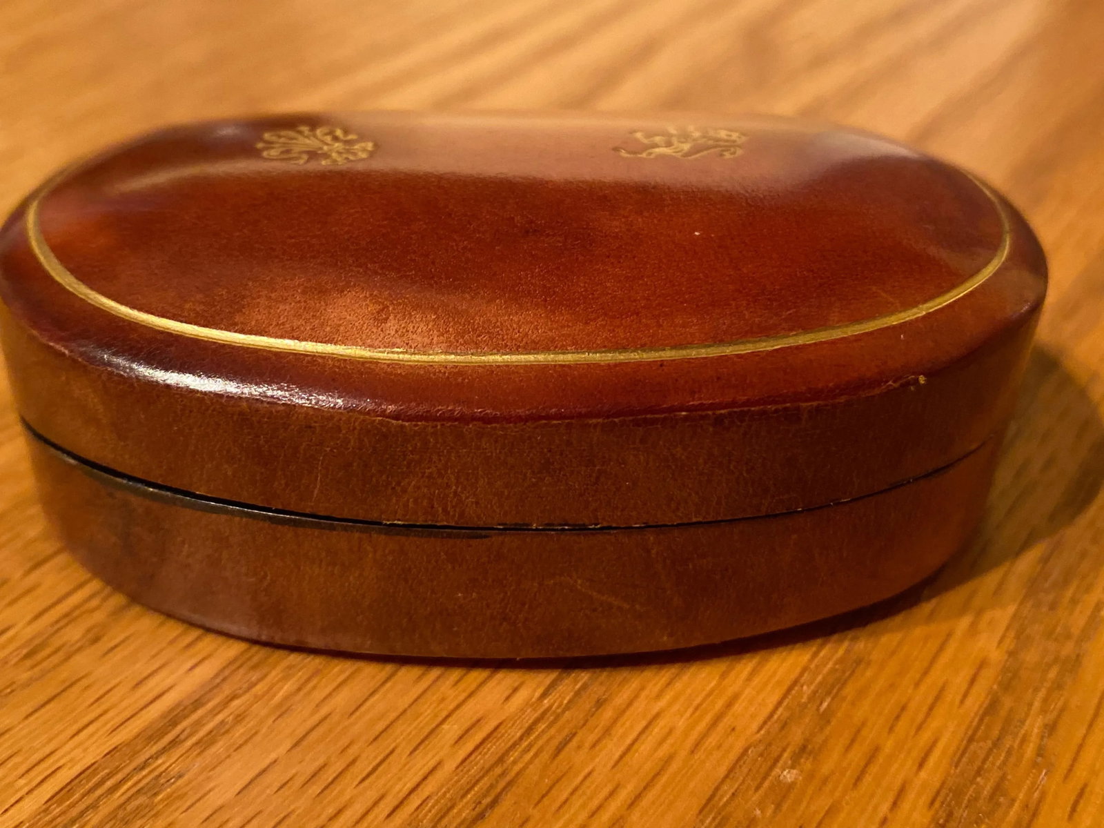 Vintage Handmade Leather Small Trinket Box Made in Firenze Italy - 3