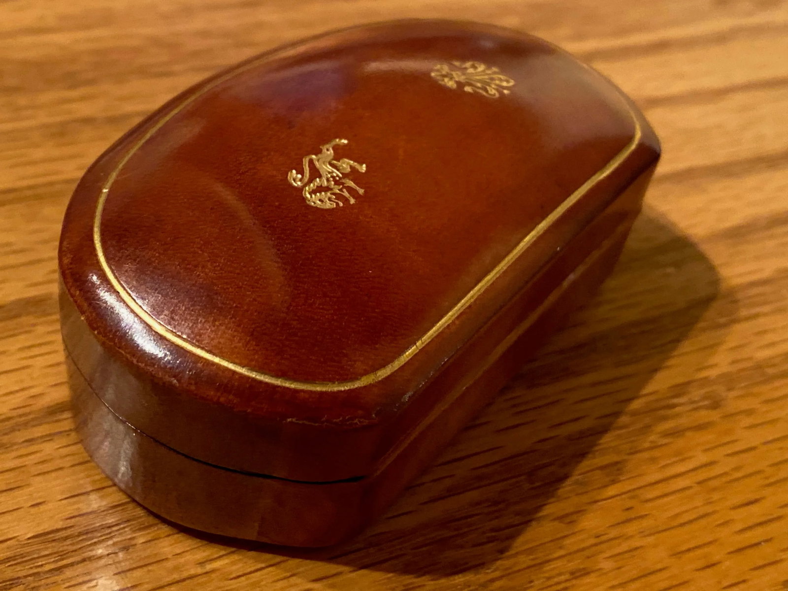 Vintage Handmade Leather Small Trinket Box Made in Firenze Italy - 5
