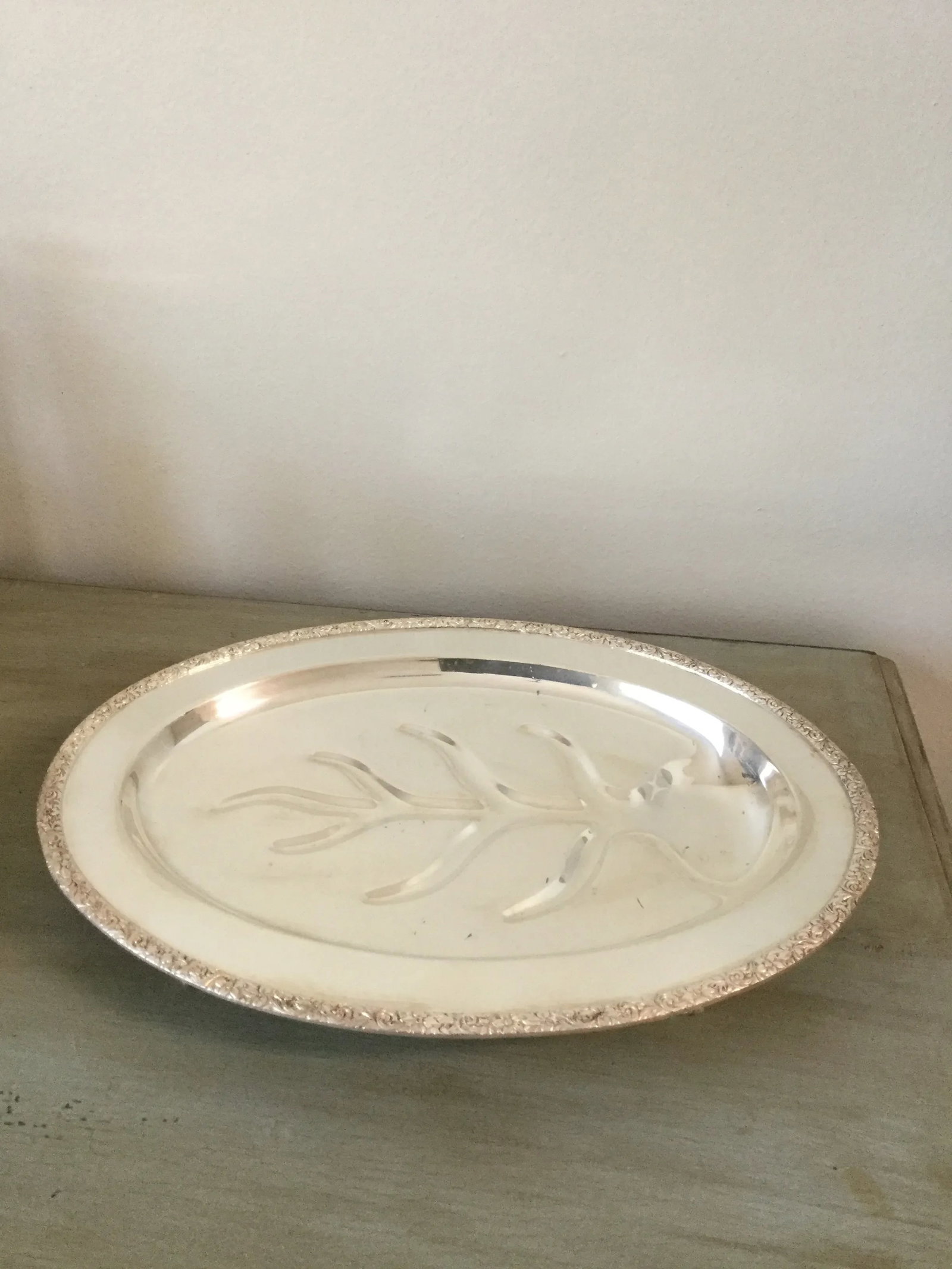 Vintage 1950s Trent Silver on Copper Meat Platter #4004 - 11