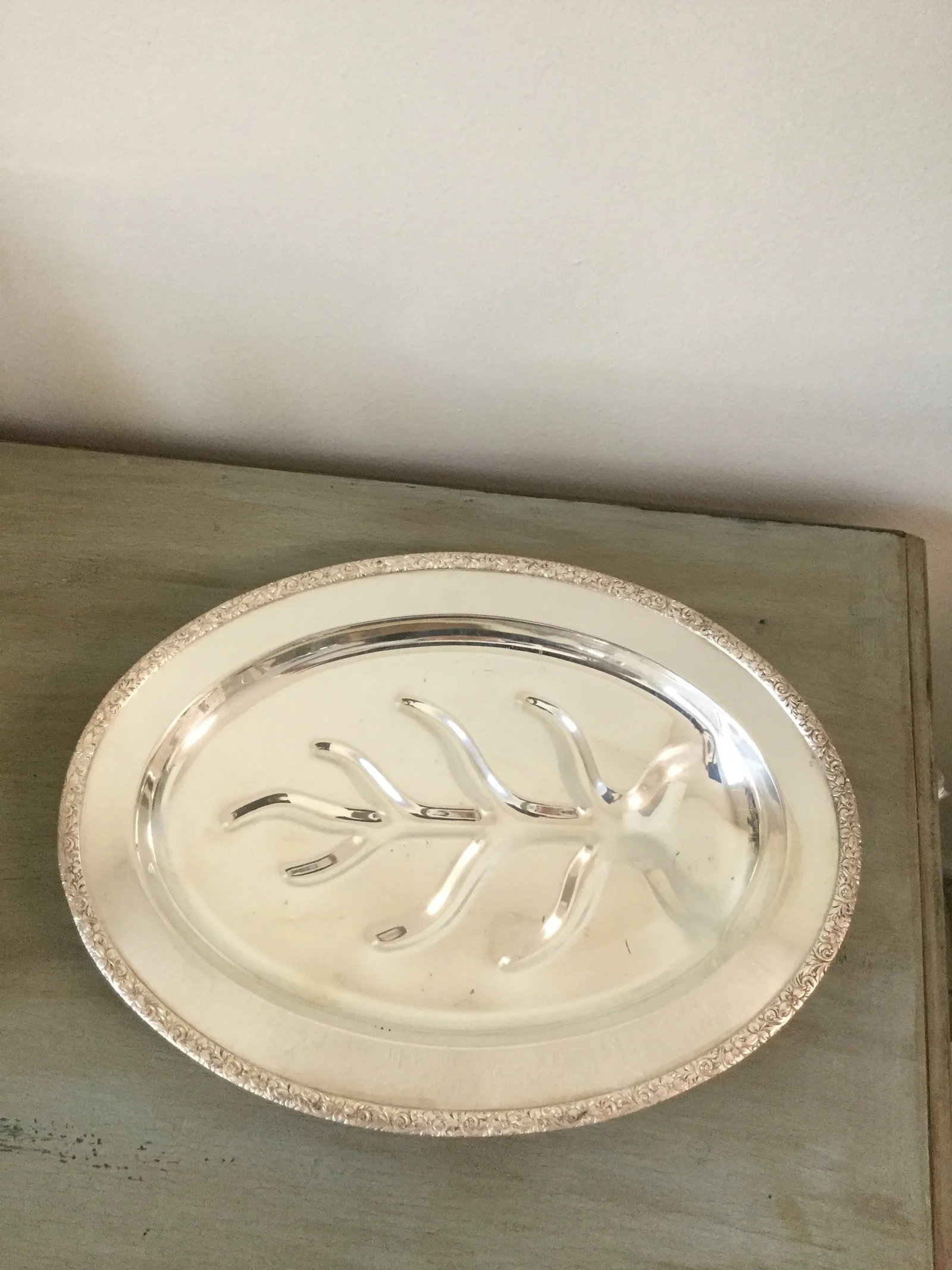 Vintage 1950s Trent Silver on Copper Meat Platter #4004 - 2