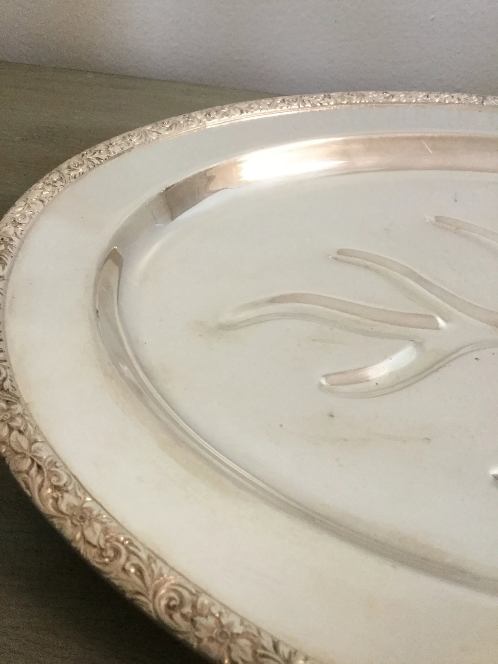 Vintage 1950s Trent Silver on Copper Meat Platter #4004 - 5