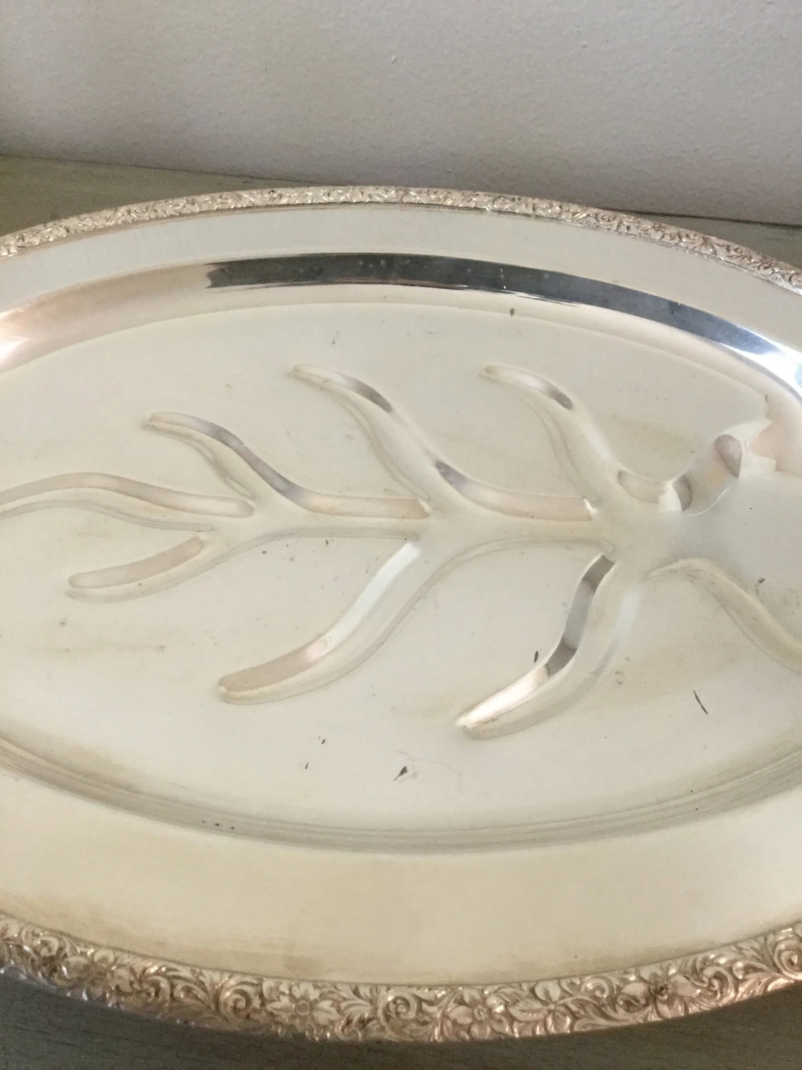 Vintage 1950s Trent Silver on Copper Meat Platter #4004 - 6