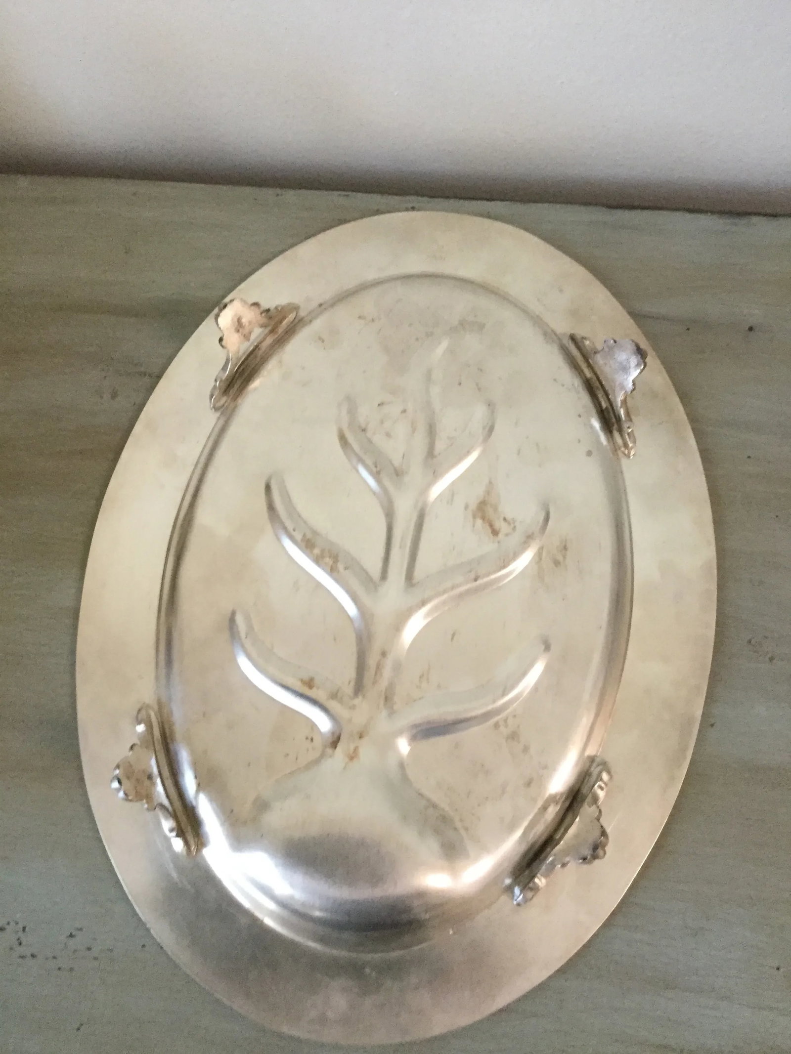 Vintage 1950s Trent Silver on Copper Meat Platter #4004 - 8