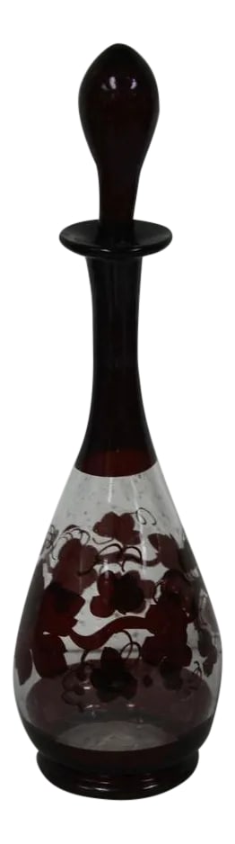 Vintage Handblown Glass Decanter: Beautiful vintage decanter. Perfect for port, liqueur, or decoration. Condition: Alterations: Original Condition Unaltered Imperfections: Some Imperfections Condition Notes: Beautiful condition