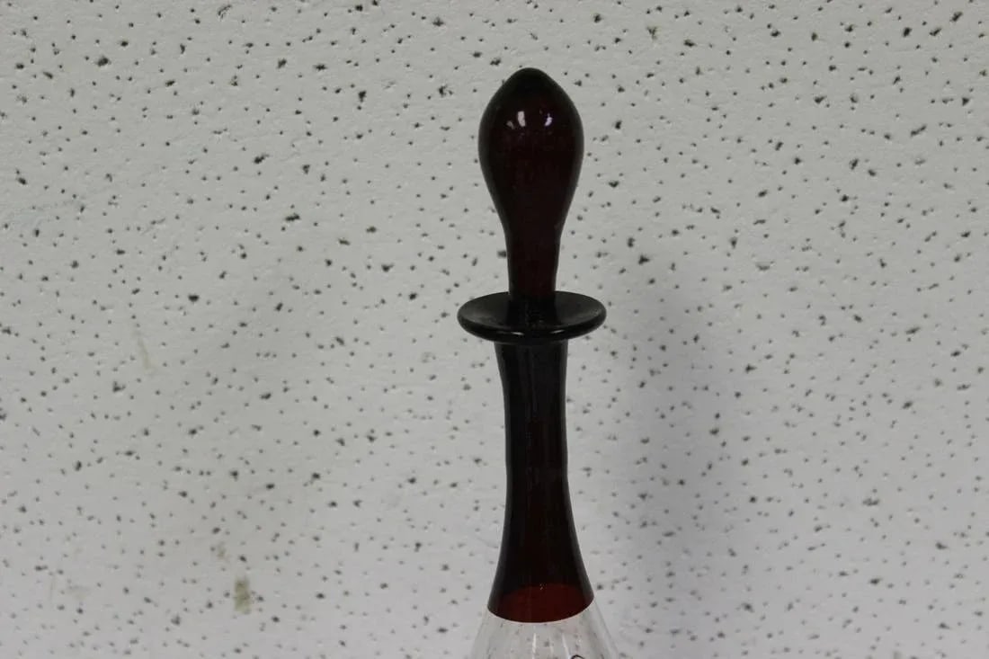 Vintage Handblown Glass Decanter - 3