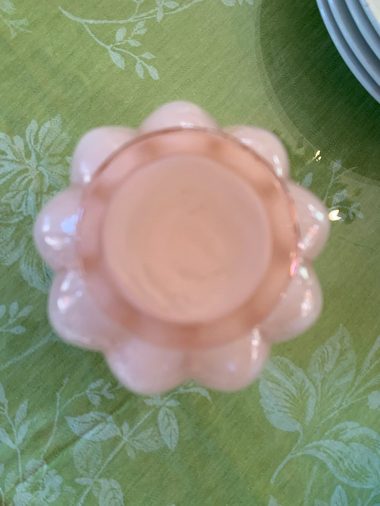 Vintage Fenton Ruffled Melon Rosaline Glass Vase - 7