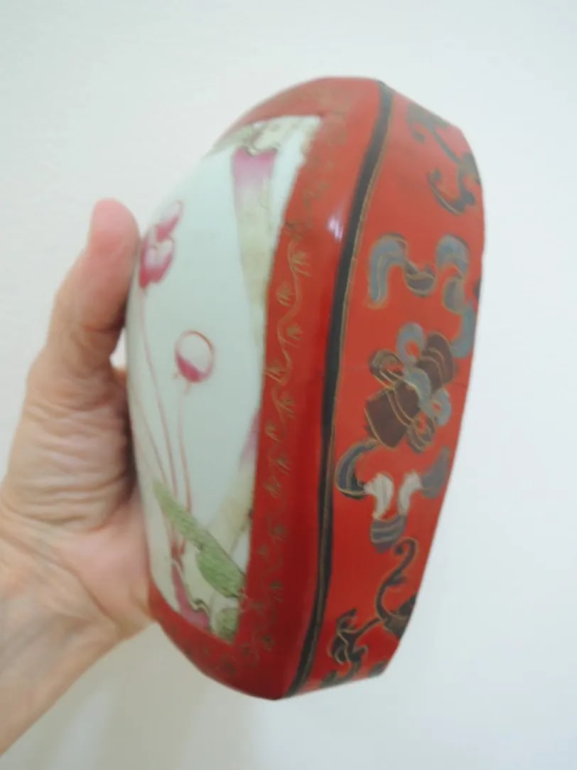 1950s Japanese Lacquer Box Red Jewelry Box - 2