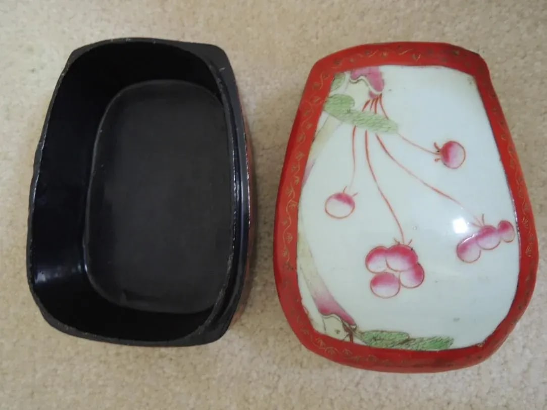1950s Japanese Lacquer Box Red Jewelry Box - 9