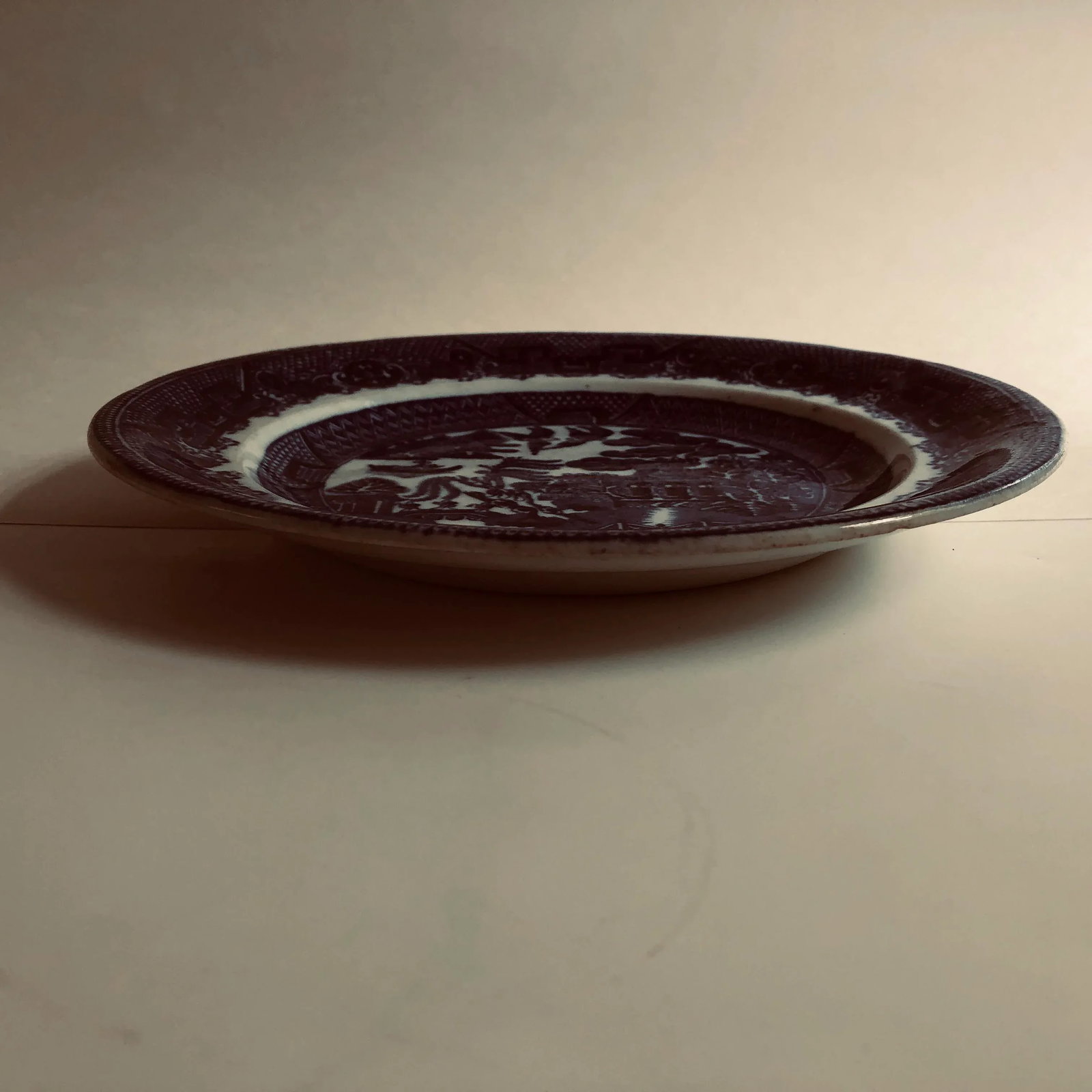 Antique Staffordshire Style Blue Willow 9" D Plate - 4