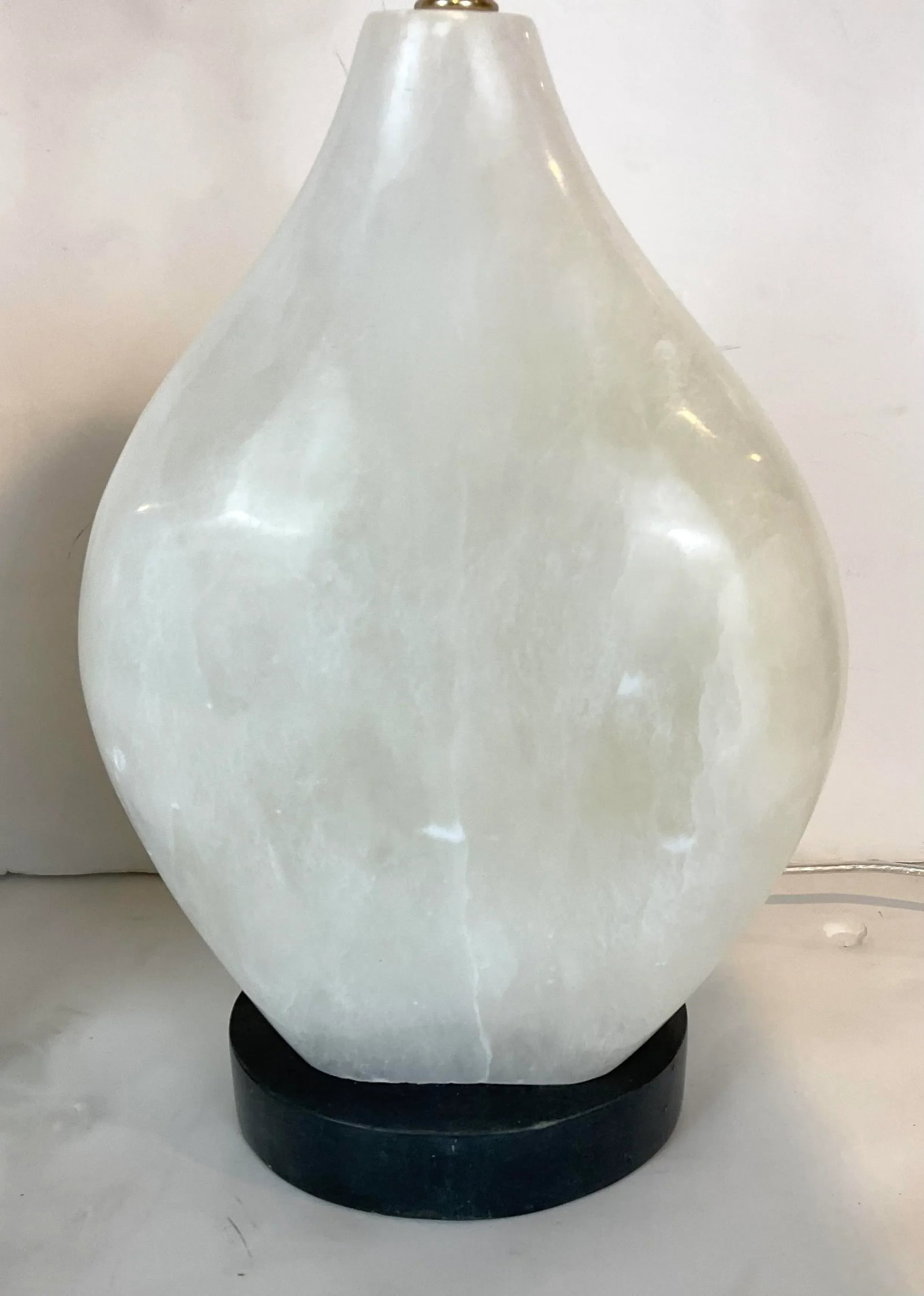 Currey & Company Modern White Alabaster Table Lamps Pair - 2