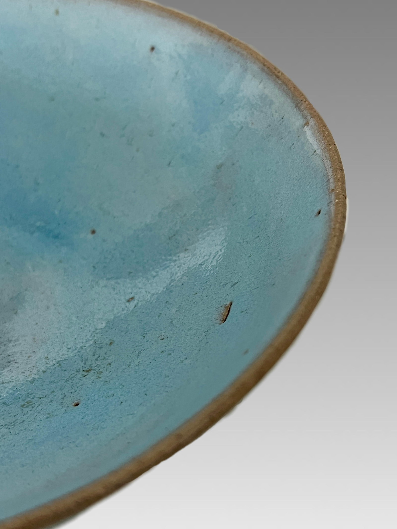 Late 19th Century Antique Chinese Pale Blue Glazed Jun Ware Bowl and Wood Display Stand, Qing - 13