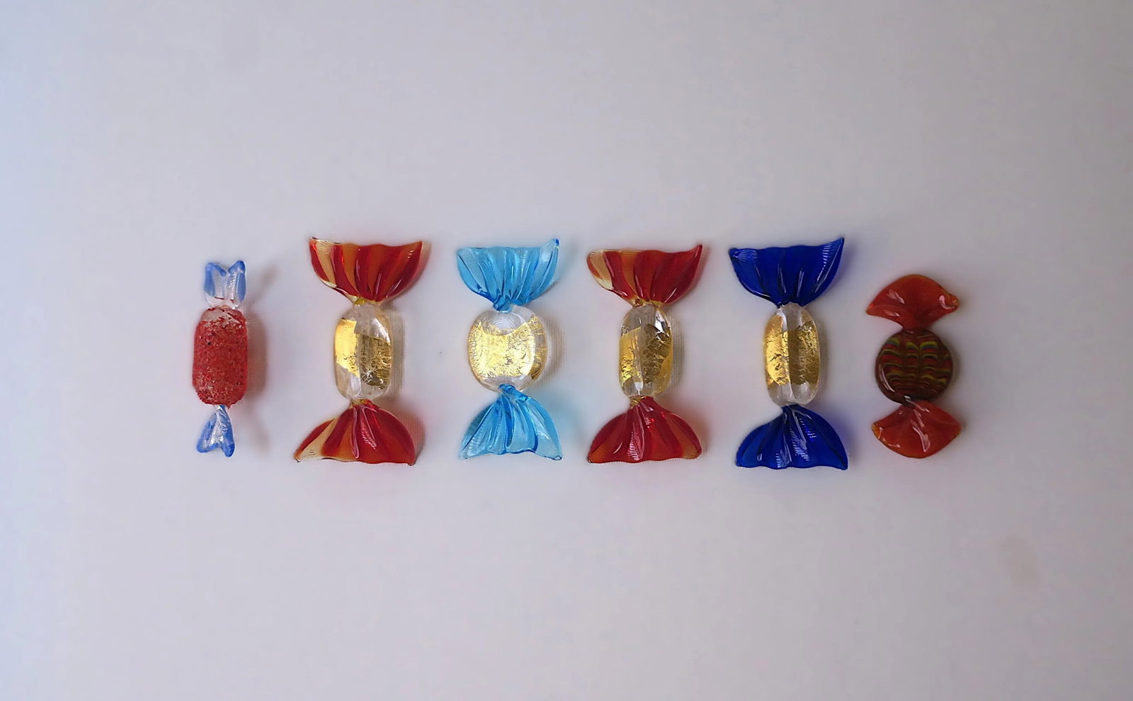 Italian Murano Art Glass Candy, Set of 6 - 2