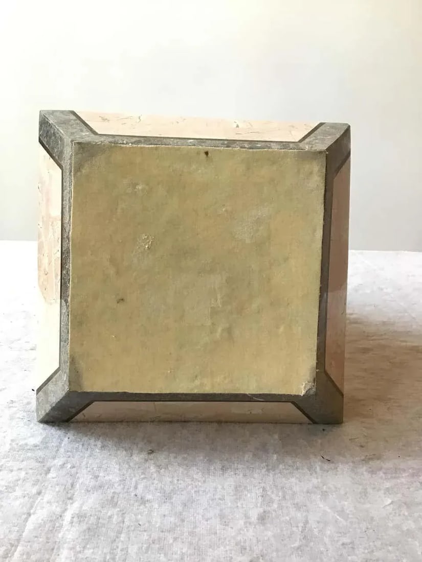 1980s Tessellated Stone Obelisk With Brass Inlay - 6