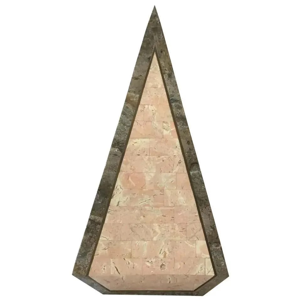 1980s Tessellated Stone Obelisk With Brass Inlay - 7