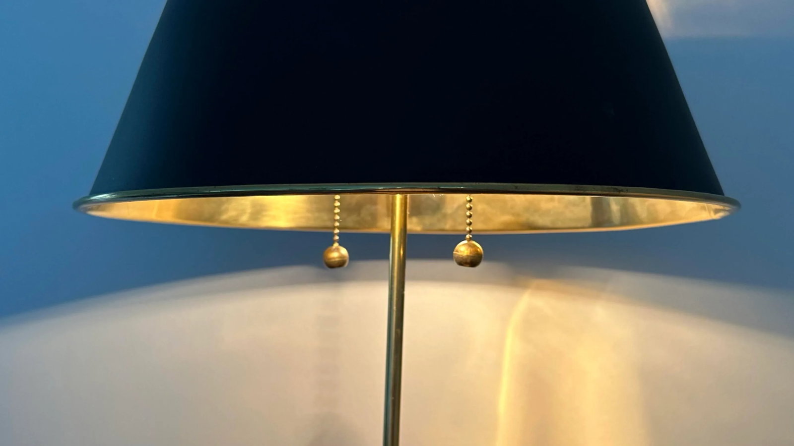 French Empire Louis XVI Style Bouillotte Lamp Brass With Black Tole Shade - 10